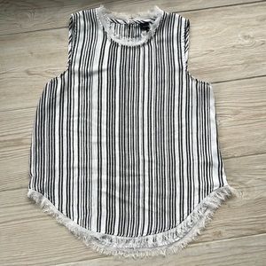 Who What Wear black and white striped business tank blouse size XS